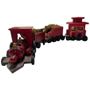 Vintage Wooden Christmas Train Set Holiday Decoration Hudson's